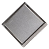 4 Inch Square Invisible Shower Drain Stainless Steel Anti Odor Bathroom Floor Drain 1.3mm Tileable Brushed