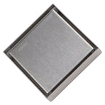 4 Inch Square Invisible Shower Drain Stainless Steel Anti Odor Bathroom Floor Drain 1.3mm Tileable Brushed