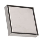 4 Inch Square Invisible Shower Drain Stainless Steel Anti Odor Bathroom Floor Drain 1.3mm Tileable Brushed
