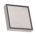 4 Inch Square Invisible Shower Drain Stainless Steel Anti Odor Bathroom Floor Drain 1.3mm Tileable Brushed