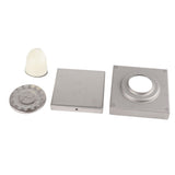 4 Inch Square Invisible Shower Drain Stainless Steel Anti Odor Bathroom Floor Drain 1.3mm Tileable Brushed - Low Angle