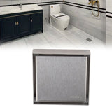 4 Inch Square Invisible Shower Drain Stainless Steel Anti Odor Bathroom Floor Drain 1.3mm Tileable Brushed