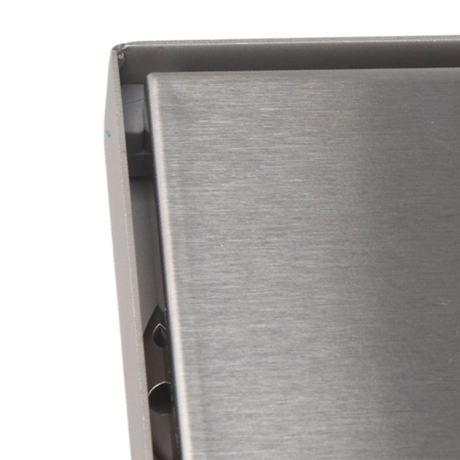 4 Inch Square Invisible Shower Drain Stainless Steel Anti Odor Bathroom Floor Drain 1.3mm Tileable Brushed