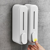 300ml Manual Soap Dispenser Press ABS Wall Mounted Shower Gel Container for Home Hotel White