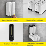 300ml Manual Soap Dispenser Press ABS Wall Mounted Shower Gel Container for Home Hotel White