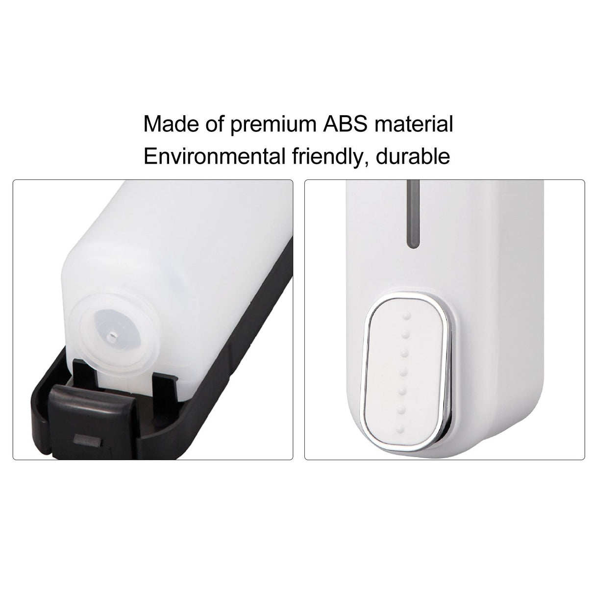 300ml Manual Soap Dispenser Press ABS Wall Mounted Shower Gel Container for Home Hotel White