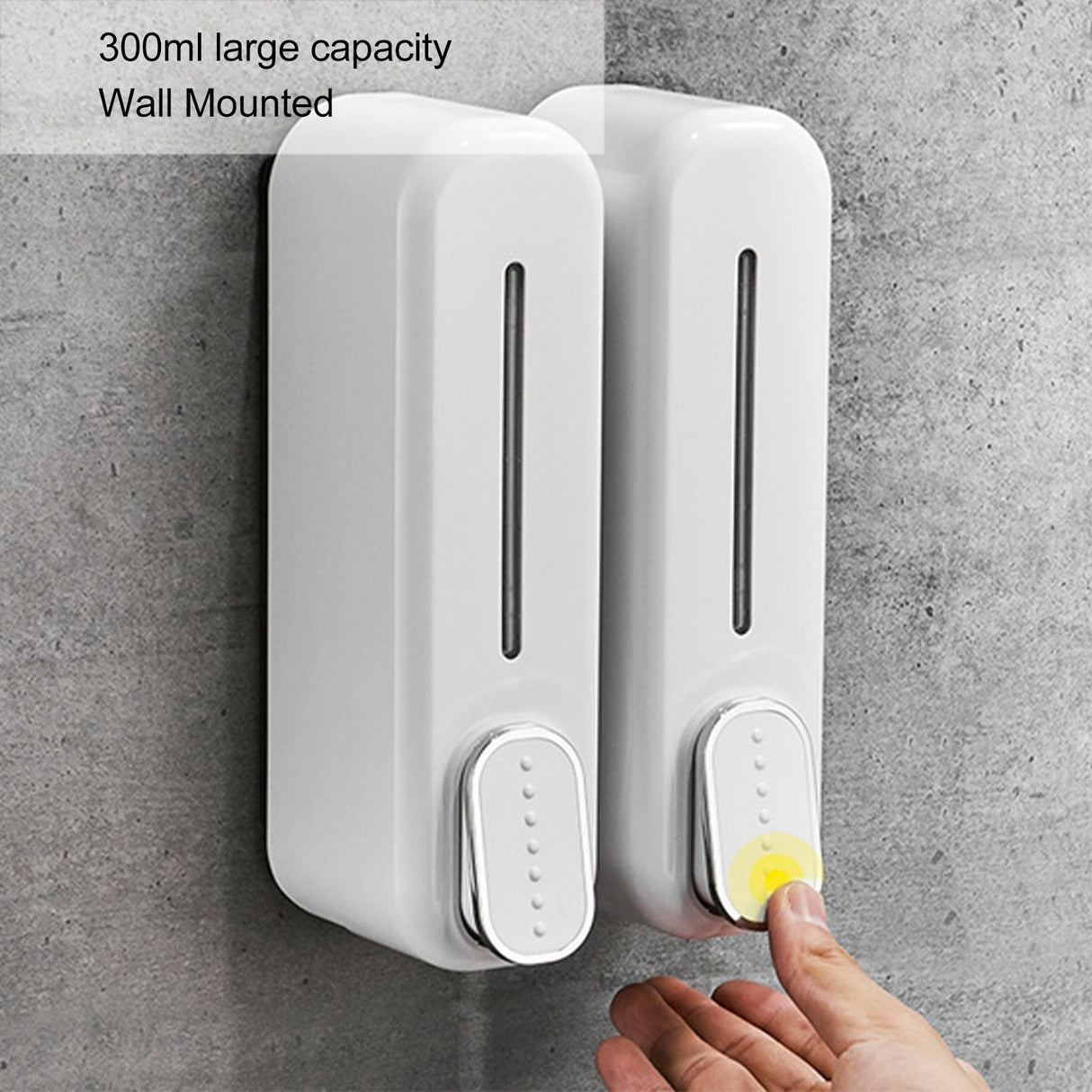 300ml Manual Soap Dispenser Press ABS Wall Mounted Shower Gel Container for Home Hotel White