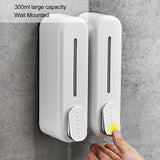 300ml Manual Soap Dispenser Press ABS Wall Mounted Shower Gel Container for Home Hotel White