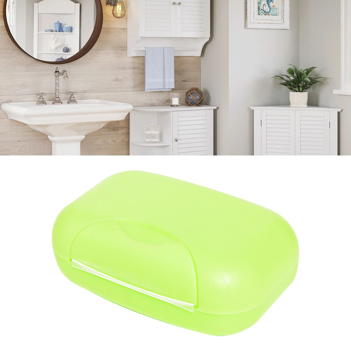 Travel Soap Container Waterproof Portable Bar Soap Case Holder Leakproof Soap Box for Home Hotel Green