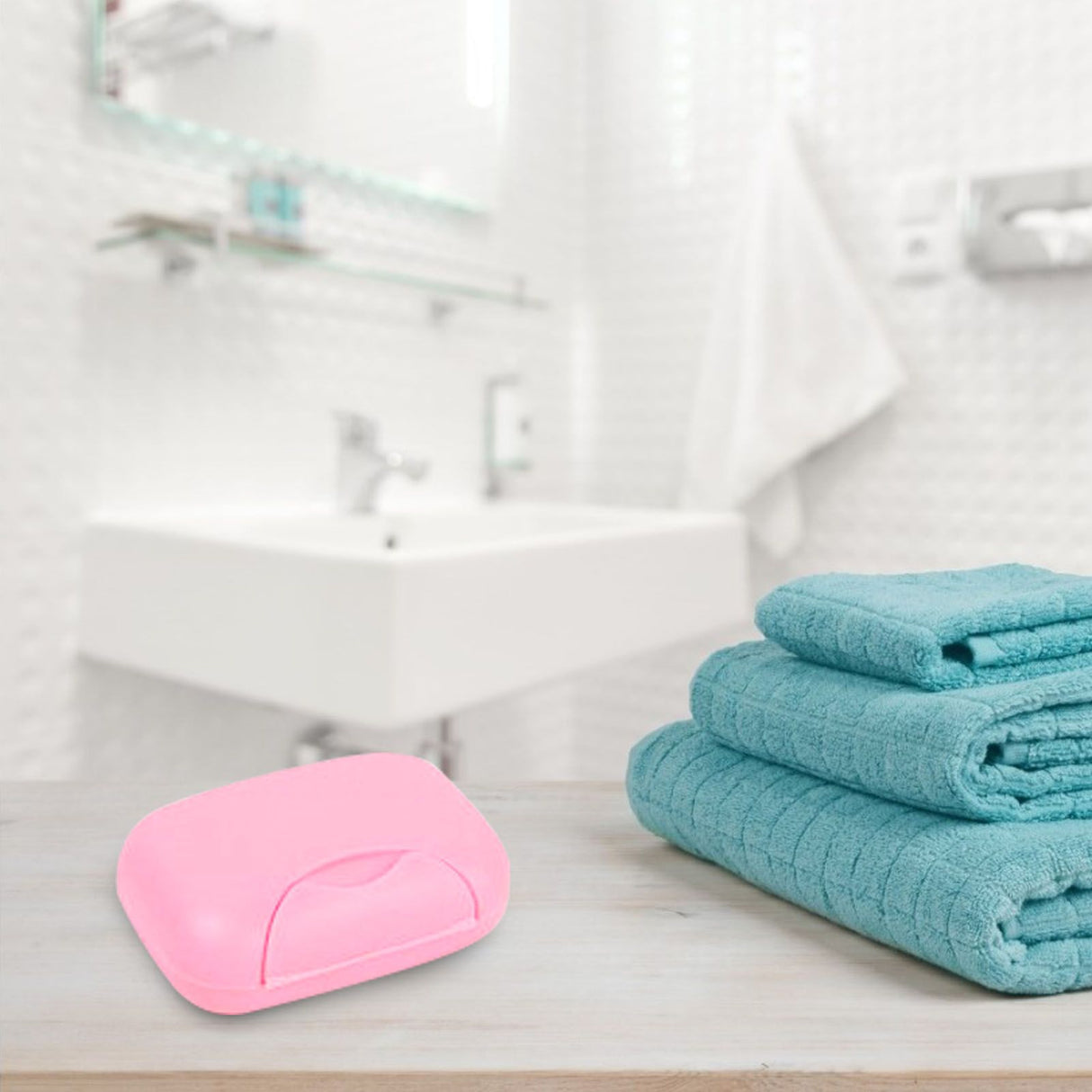 Travel Soap Container Waterproof Portable Bar Soap Case Holder Leakproof Soap Box for Home Hotel Pink