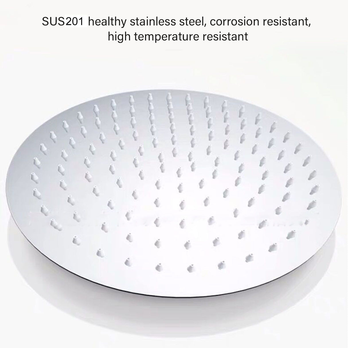 201 Stainless Steel Shower Head 8 Inch High Pressure Rainfall Shower Head for Bathroom Tour