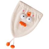 Hair Drying Caps Ultra Absorbent Microfiber Shower Wrap Towels Soft Cute Cartoon Quick Drying Bath Hat for Wet Long Thick Hair Beige Chicken