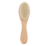 Baby Hair Wool Brush Soft Bristles Styling Beard Brush Baby Bathing Cleaning Nursing Wooden Comb Brush - Low Angle