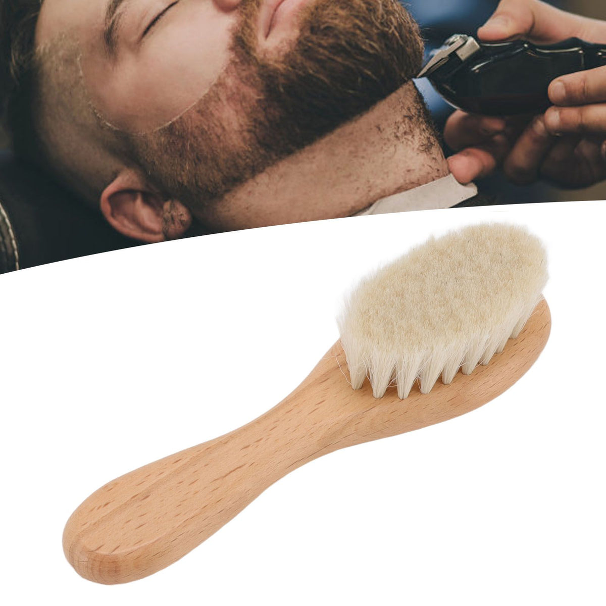 Baby Hair Wool Brush Soft Bristles Styling Beard Brush Baby Bathing Cleaning Nursing Wooden Comb Brush