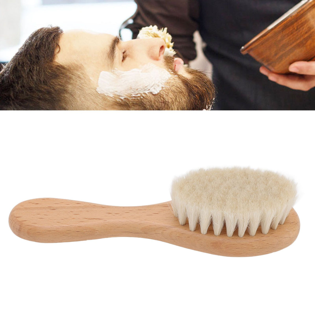 Baby Hair Wool Brush Soft Bristles Styling Beard Brush Baby Bathing Cleaning Nursing Wooden Comb Brush