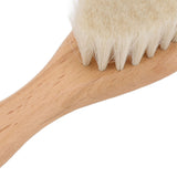 Baby Hair Wool Brush Soft Bristles Styling Beard Brush Baby Bathing Cleaning Nursing Wooden Comb Brush - Extra Image