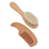 Baby Brush and Comb Set Multifunction Composite Wood and Wool Baby Hair Brush for Men Hair Style Baby Bath - Low Angle
