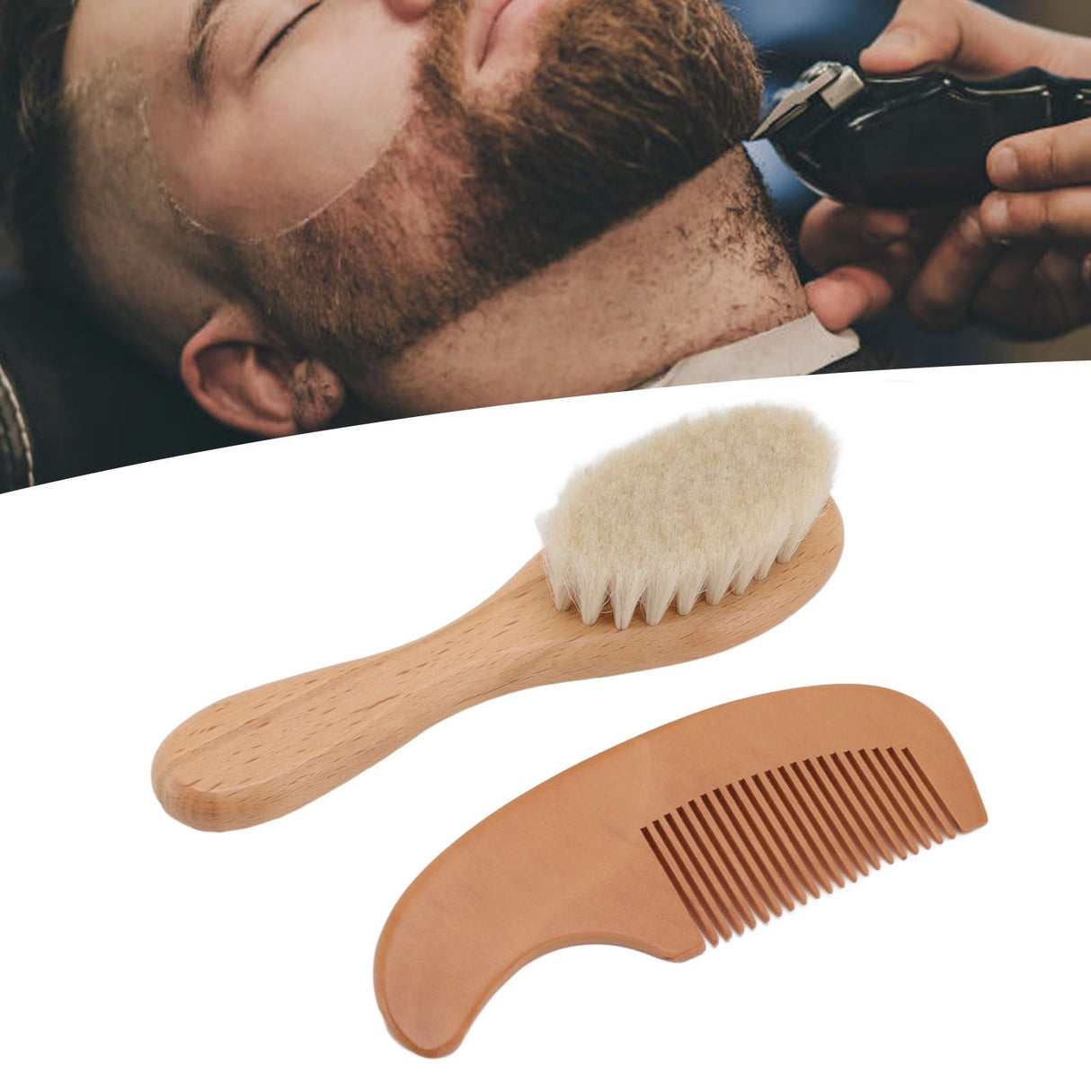 Baby Brush and Comb Set Multifunction Composite Wood and Wool Baby Hair Brush for Men Hair Style Baby Bath