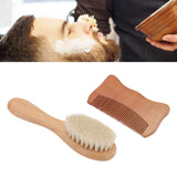 Wooden Baby Hair Brush Comb Set Baby Bathing Wood Comb Wool Brush Men Oil Head Style Beard Brush - Extra Image