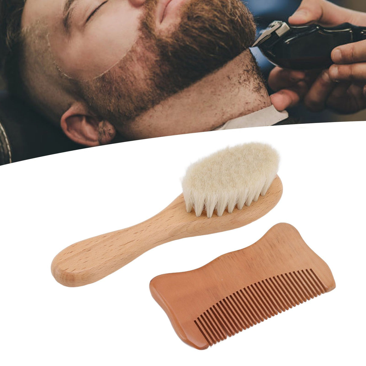 Wooden Baby Hair Brush Comb Set Baby Bathing Wood Comb Wool Brush Men Oil Head Style Beard Brush