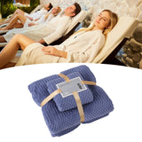 Bath Shower Towel Set Coral Fleece Quick Dry Highly Absorbent Soft Comfortable for Daily Use Dark Blue