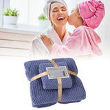 Bath Shower Towel Set Coral Fleece Quick Dry Highly Absorbent Soft Comfortable for Daily Use Dark Blue