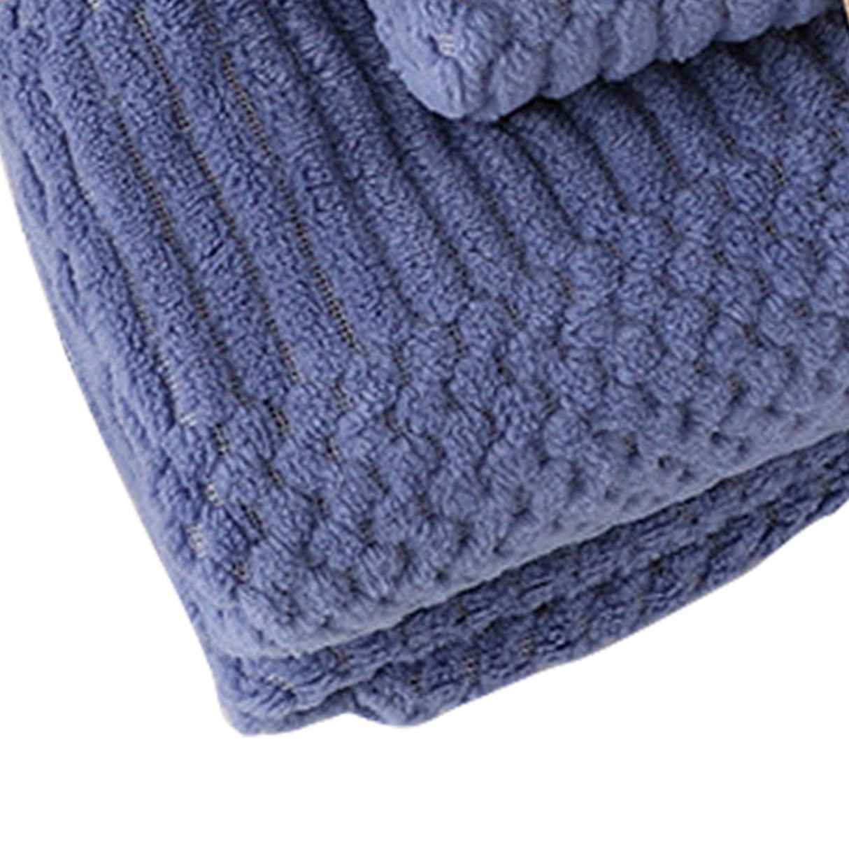 Bath Shower Towel Set Coral Fleece Quick Dry Highly Absorbent Soft Comfortable for Daily Use Dark Blue