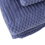 Bath Shower Towel Set Coral Fleece Quick Dry Highly Absorbent Soft Comfortable for Daily Use Dark Blue