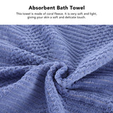 Bath Shower Towel Set Coral Fleece Quick Dry Highly Absorbent Soft Comfortable for Daily Use Dark Blue