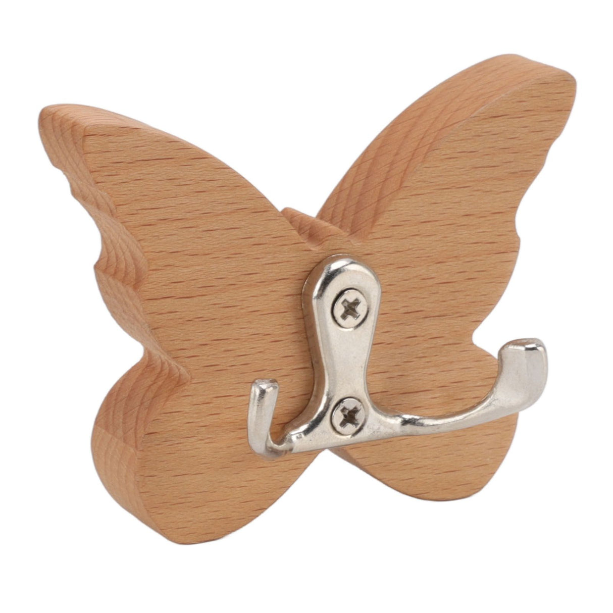 Wooden Butterfly Wall Hook Wood Wall Mounted Hanger for Coat Clothes Hat Towel