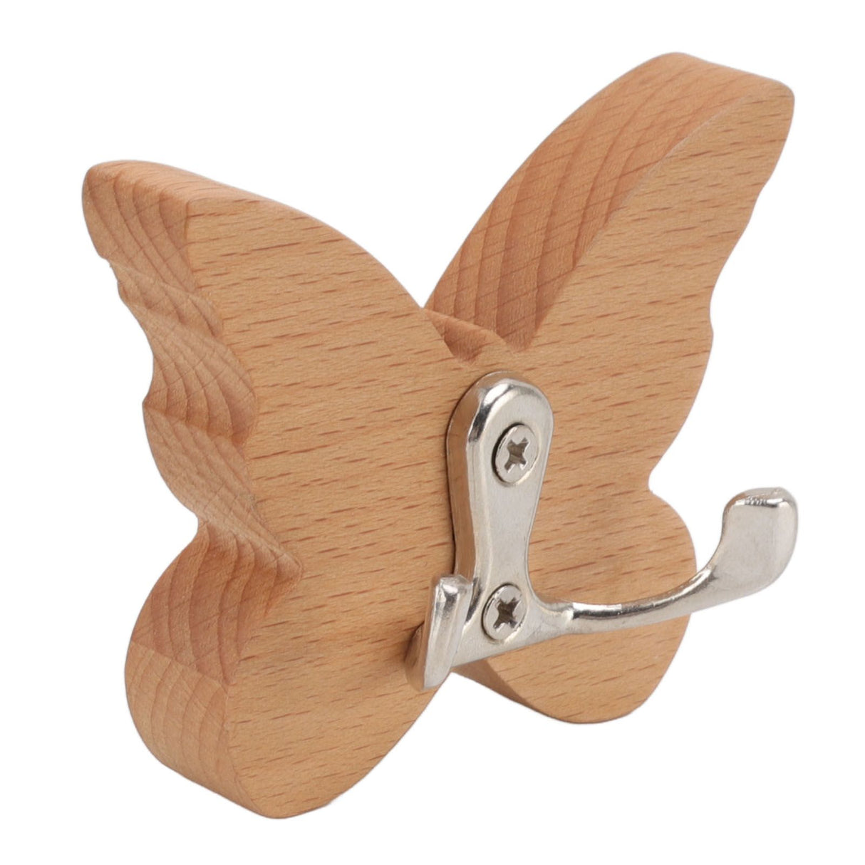 Wooden Butterfly Wall Hook Wood Wall Mounted Hanger for Coat Clothes Hat Towel