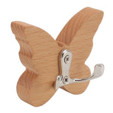 Wooden Butterfly Wall Hook Wood Wall Mounted Hanger for Coat Clothes Hat Towel