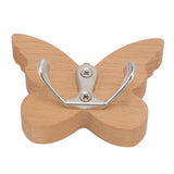 Wooden Butterfly Wall Hook Wood Wall Mounted Hanger for Coat Clothes Hat Towel - Low Angle