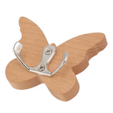 Wooden Butterfly Wall Hook Wood Wall Mounted Hanger for Coat Clothes Hat Towel