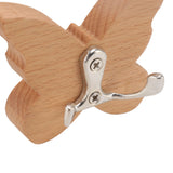 Wooden Butterfly Wall Hook Wood Wall Mounted Hanger for Coat Clothes Hat Towel - Extra Image