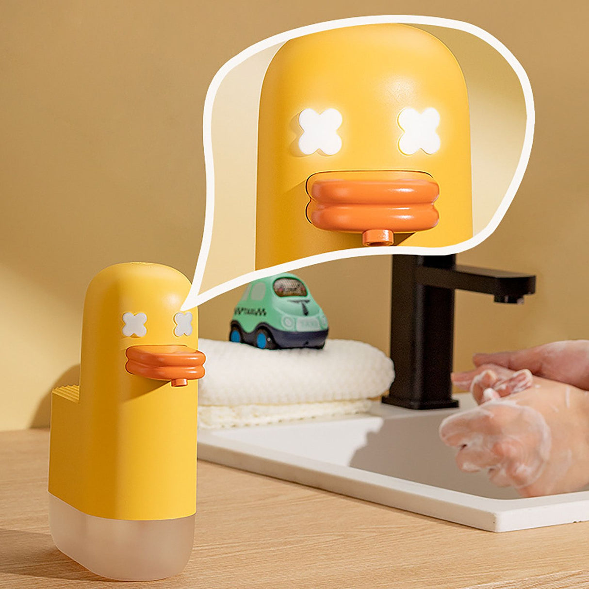 Automatic Foam Soap Dispenser USB Rechargeable Touchless Infrared Sensor Liquid Soap Dispenser for Kitchen Bathroom Duck