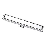 Linear Shower Drain Stainless Steel Rustproof Scratch Resistant Detachable Long Floor Drain for Bathroom Washroom Floor Drain - Top-Down View