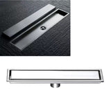 Linear Shower Drain Stainless Steel Rustproof Scratch Resistant Detachable Long Floor Drain for Bathroom Washroom Floor Drain