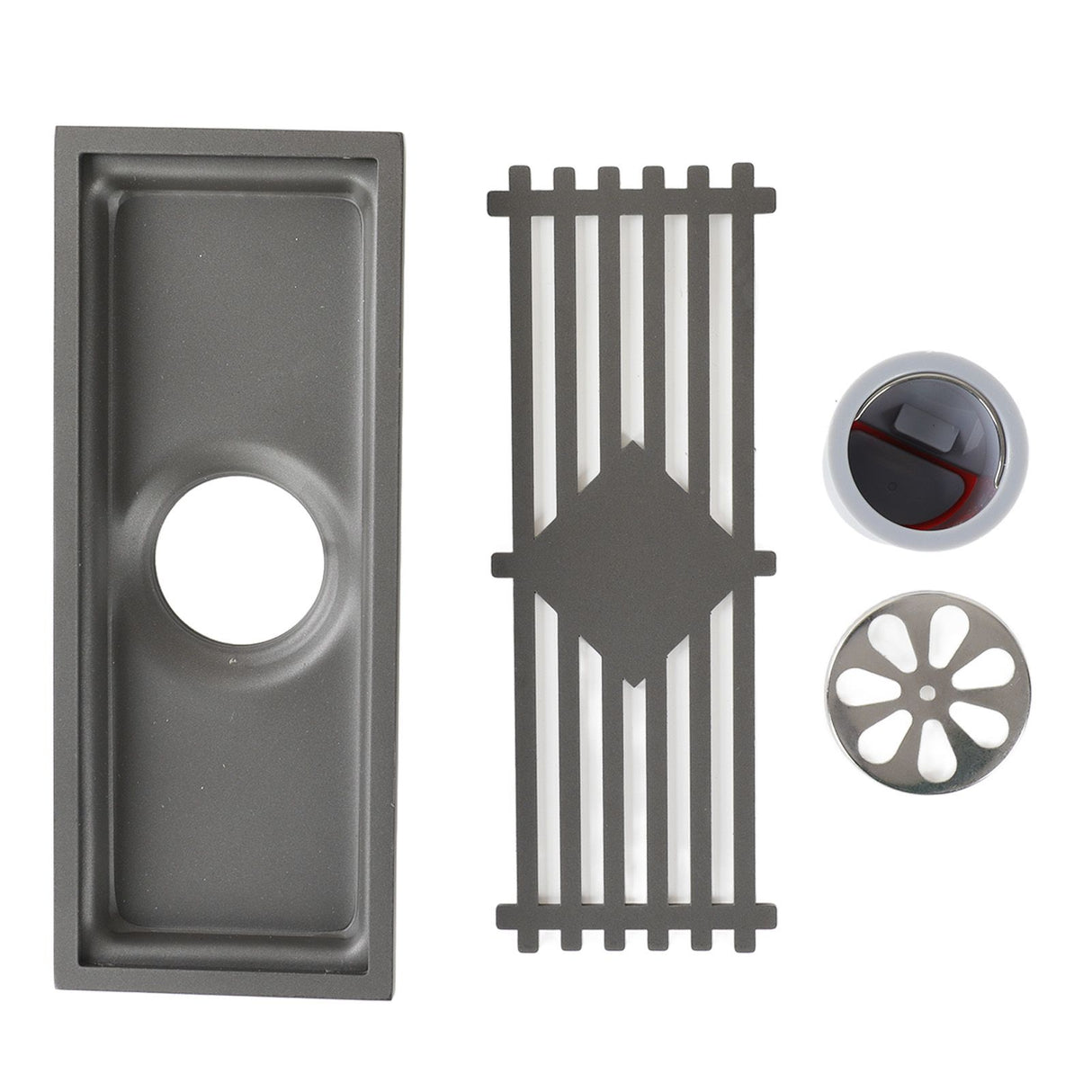 Floor Drain Stainless Steel Rectangle Corrosion Resistance Shower Grate for Kitchen Balcony Hotel 30CM/11.8IN
