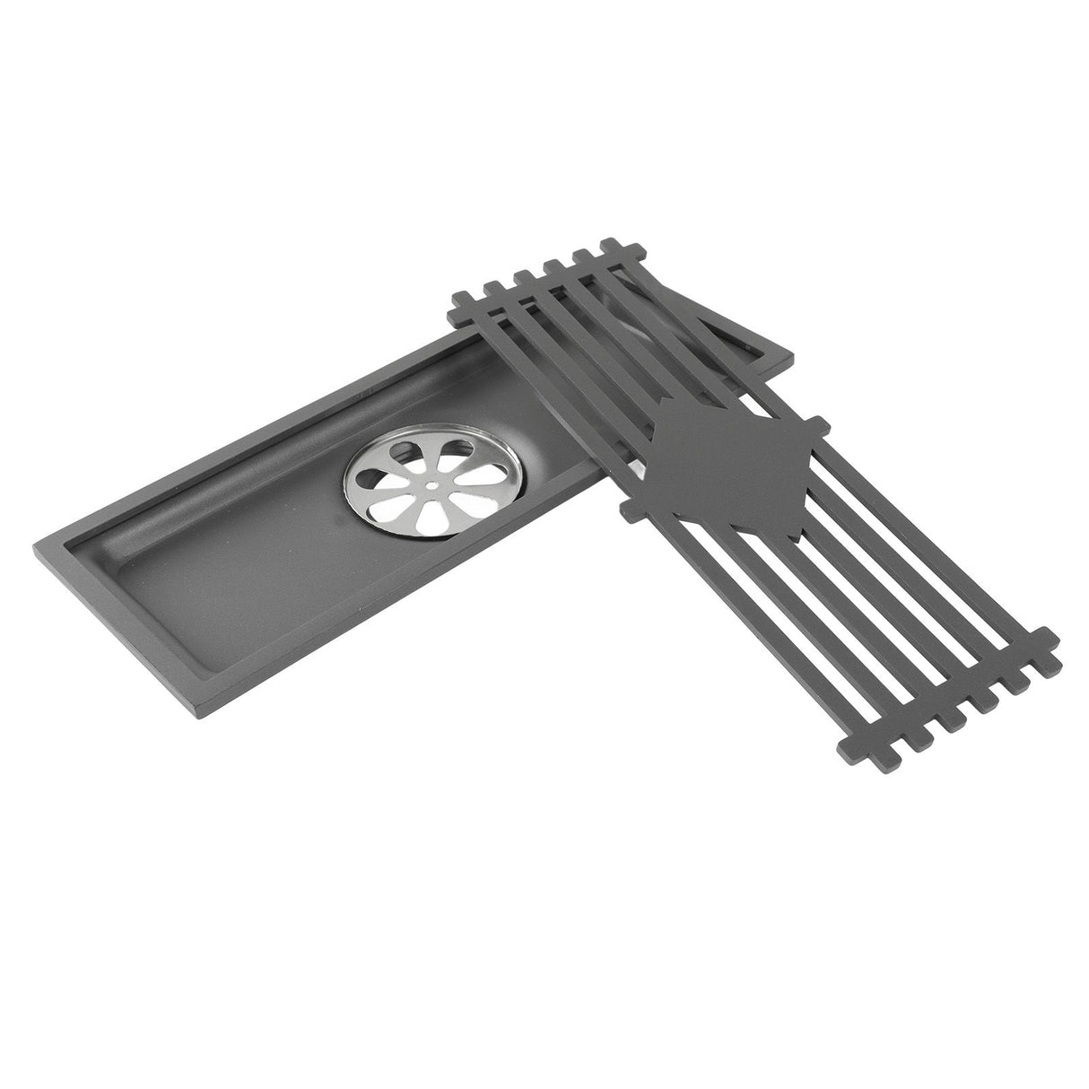 Floor Drain Stainless Steel Rectangle Corrosion Resistance Shower Grate for Kitchen Balcony Hotel 30CM/11.8IN