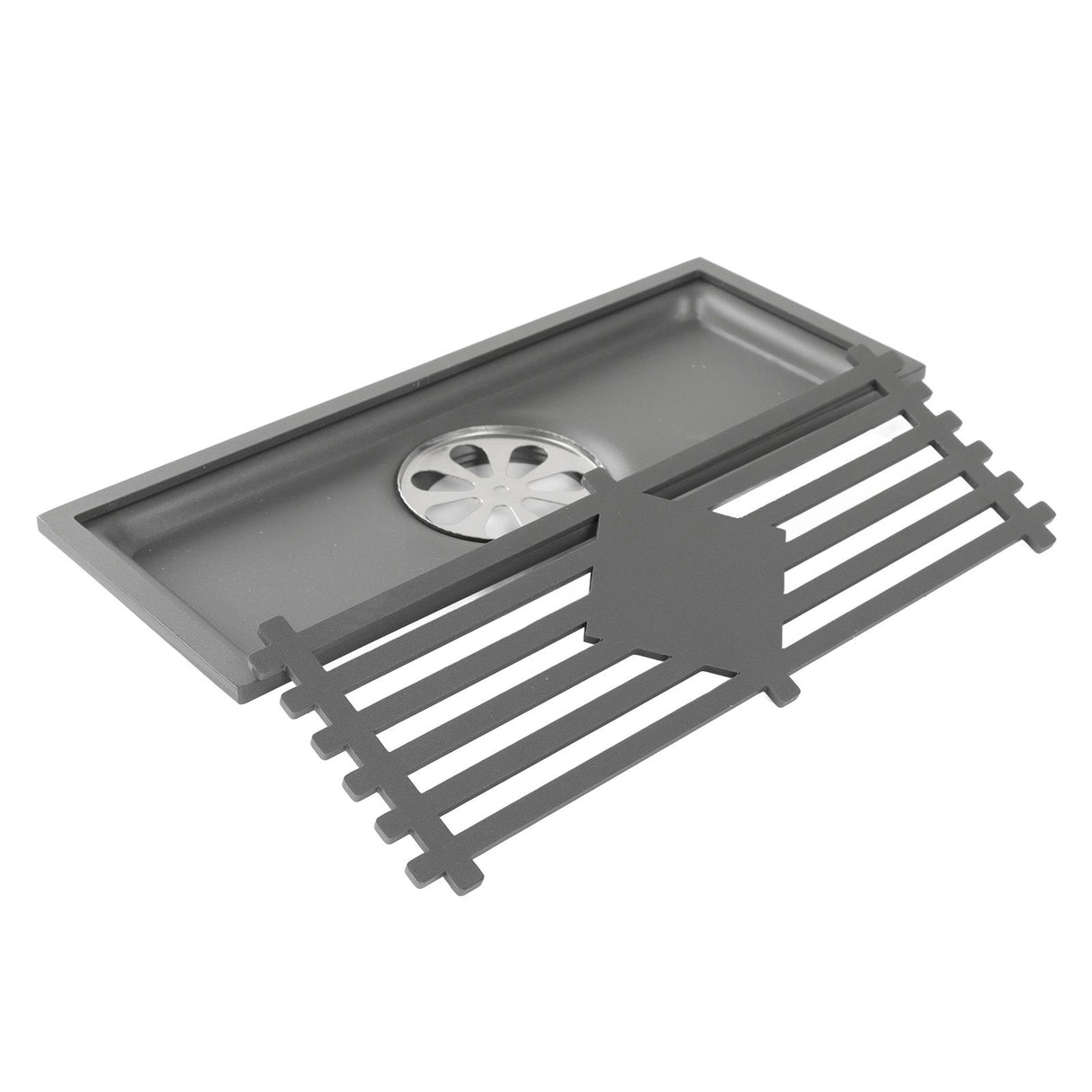 Floor Drain Stainless Steel Rectangle Corrosion Resistance Shower Grate for Kitchen Balcony Hotel 30CM/11.8IN