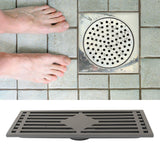 Floor Drain Stainless Steel Rectangle Corrosion Resistance Shower Grate for Kitchen Balcony Hotel 30CM/11.8IN