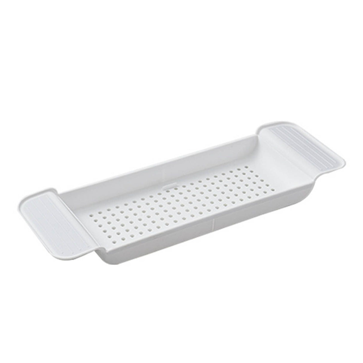 Bathtub Tray Stable Placement Expandable Plastic Material Draining Design Bath Caddy Tub Table for Bathroom White