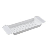 Bathtub Tray Stable Placement Expandable Plastic Material Draining Design Bath Caddy Tub Table for Bathroom White