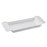 Bathtub Tray Stable Placement Expandable Plastic Material Draining Design Bath Caddy Tub Table for Bathroom White - Top-Down View