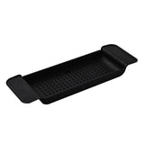 Bathtub Tray Stable Placement Expandable Plastic Material Draining Design Bath Caddy Tub Table for Bathroom Black