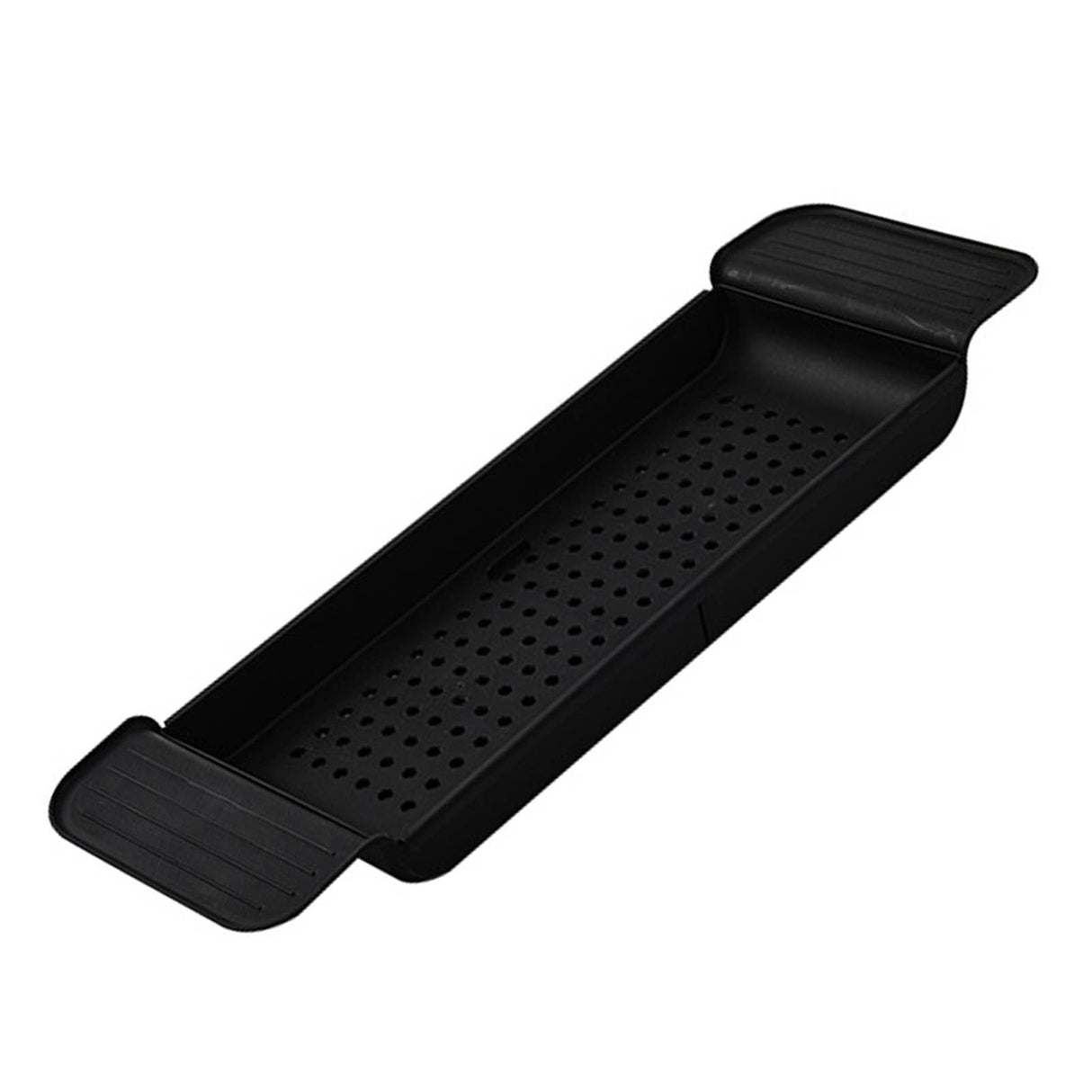 Bathtub Tray Stable Placement Expandable Plastic Material Draining Design Bath Caddy Tub Table for Bathroom Black