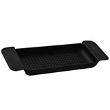 Bathtub Tray Stable Placement Expandable Plastic Material Draining Design Bath Caddy Tub Table for Bathroom Black - Top-Down View