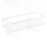 Toilet Shelf Thickening Waterproof Large Capacity Nail Free Installation Iron Over Toilet Bathroom Organizer Single Layer White