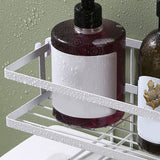Toilet Shelf Thickening Waterproof Large Capacity Nail Free Installation Iron Over Toilet Bathroom Organizer Single Layer White